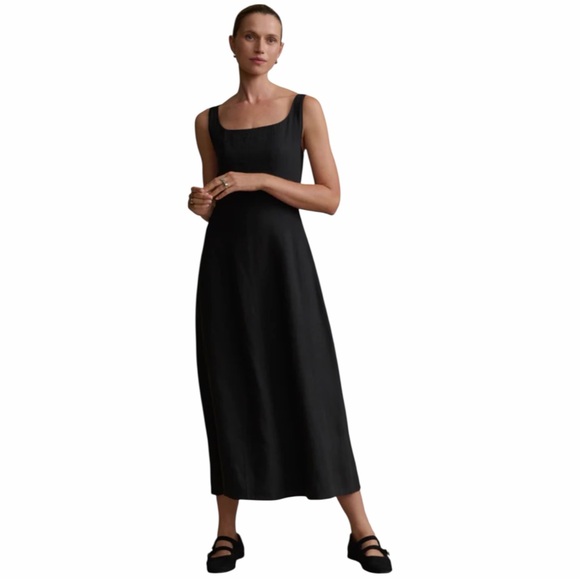 Jenni Kayne Dresses & Skirts - NWT Jenni Kayne Kinney Dress in Black Size Large 100% Linen Midi Length